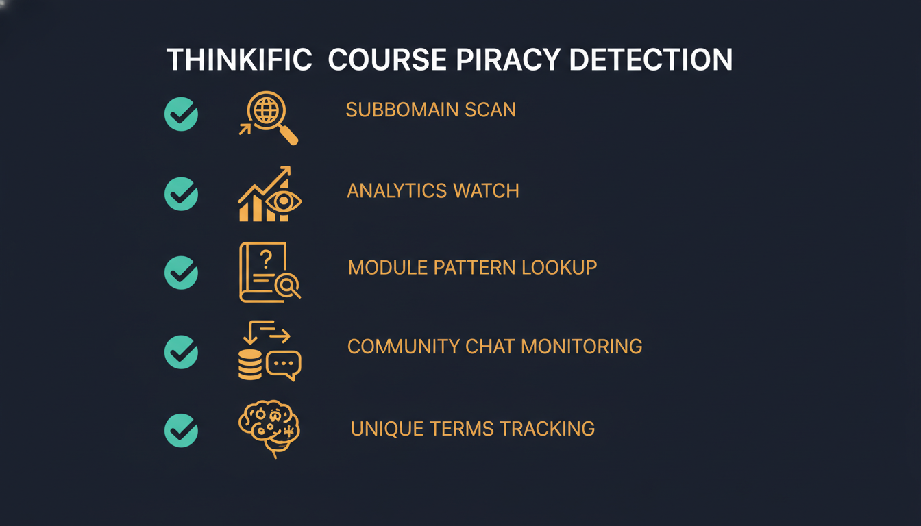 Thinkific-specific piracy detection checklist for course creators